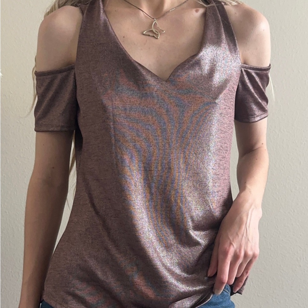Y2K Juicy Contour Pink shimmer cut out shoulder large